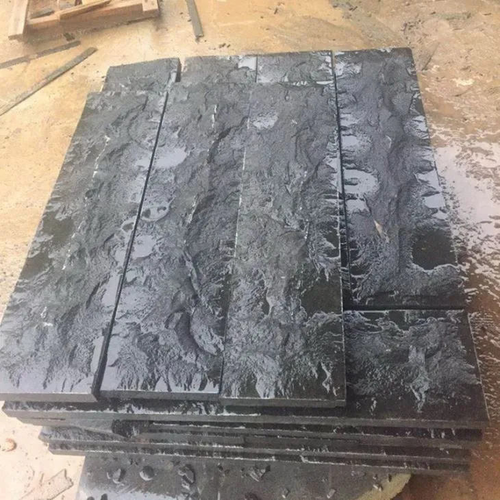 Zwart basalt wandpaneel