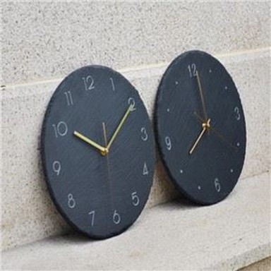 Natuurlijke zwarte leisteen klok