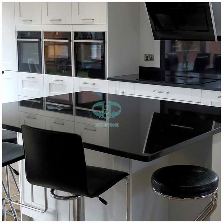 Jet Black Granite Kitchen Island Tops